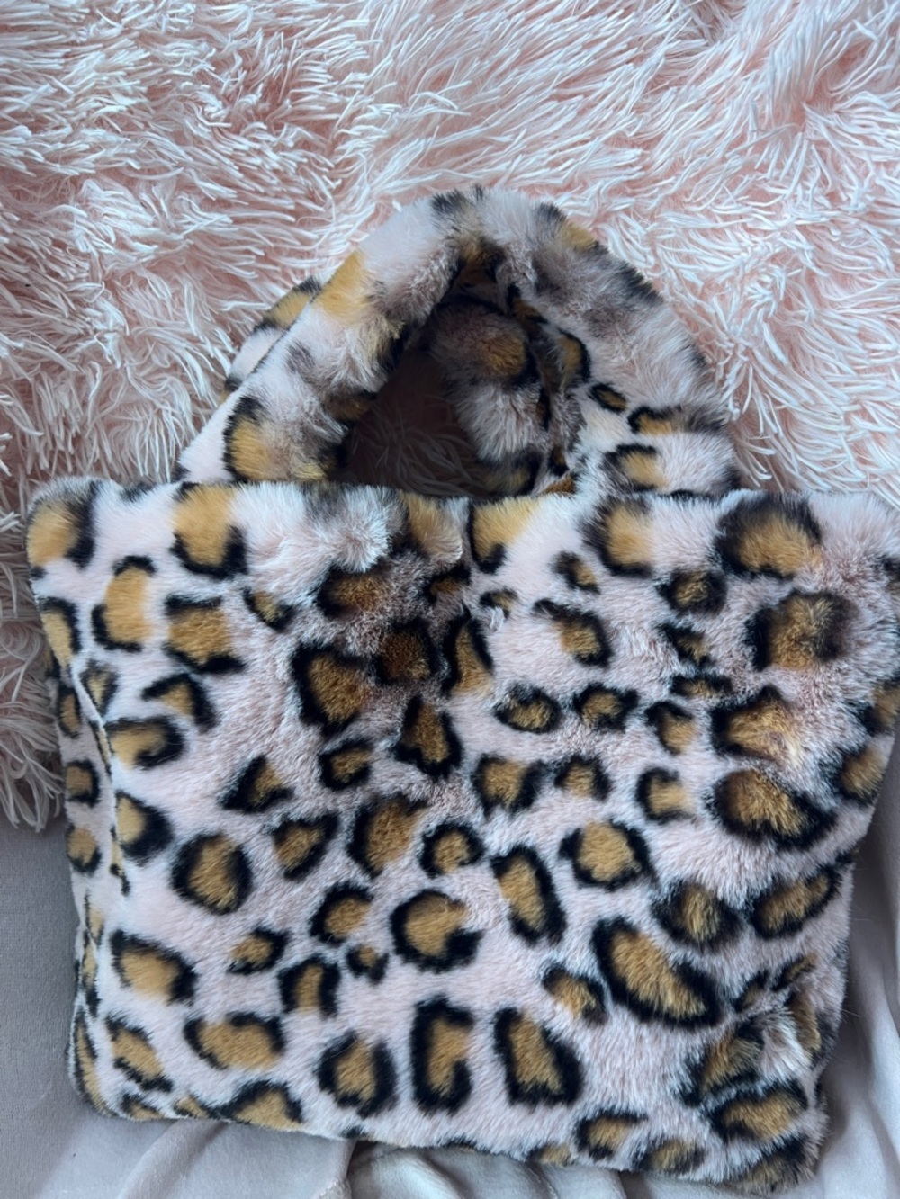 Leopard Faux Fur Jacket - Pink & Brown